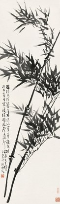 陈师曾 壬戌（1921年）作 风竹 立轴