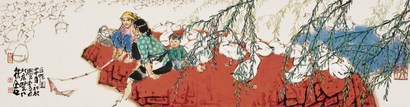 史国良 甲申（2004年）作 百鸭图 镜心
