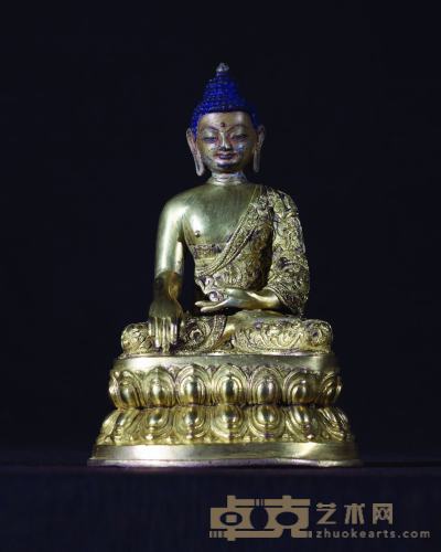 明·铜鎏金释迦牟尼 高:12cm