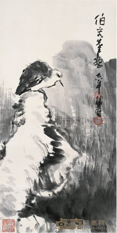 卢坤峰    栖鸟图 68x34cm