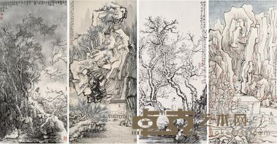 金心明 四时花语 74x35cmx4