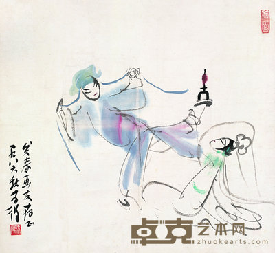 高马得 1986年作 人物 镜心 49×53cm