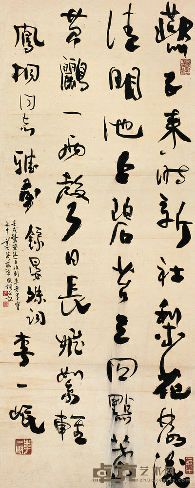 李一氓 1982年作 书法 立轴 86×33cm