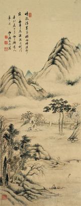 汤贻汾 辛卯（1831年）作 晴岚幽居 立轴