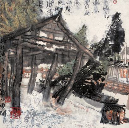 姚鸣京 山水 镜心