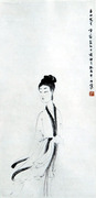 傅抱石 1947年作 仕女 立轴