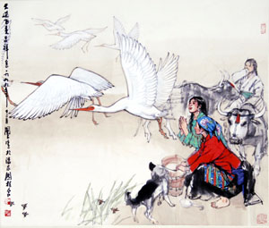 史国良  天边飞来吉祥鸟 立轴94.5×111cm