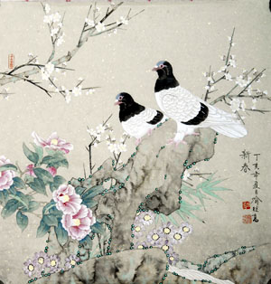 喻继高 2007年作 新春 镜心69×67cm