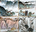 宋玉麟  春夏秋冬四景 四屏