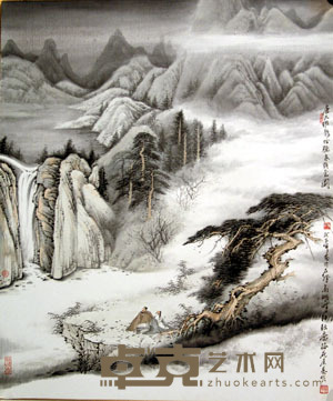 晏明 2008年作 龙吟听泉诗意图 镜心 50×60cm