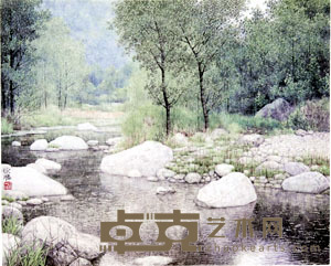 宋涤 溪水风景 镜心 48×60cm