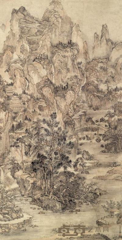 沈宗骞 1769年作 仙山楼阁图 立轴 176×88cm