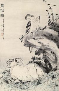 张敔 1758年作 鹰扬图 立轴