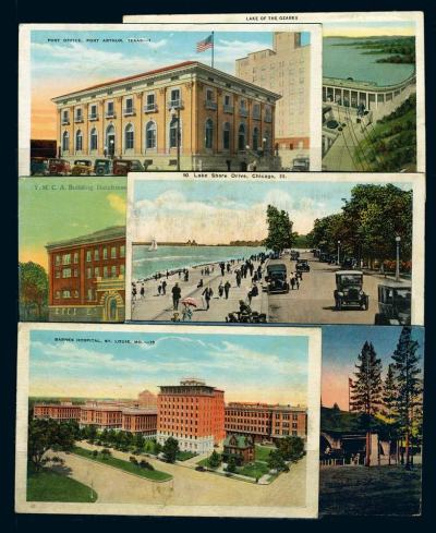 美国早期风景明信片一组约61枚请预览