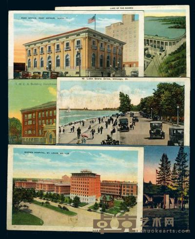 美国早期风景明信片一组约61枚请预览 