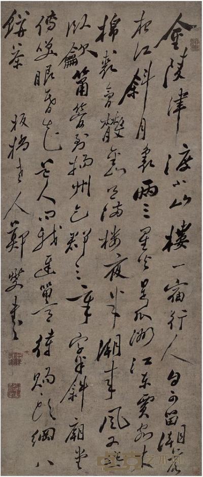 郑燮（1693～1765）行书七律诗立轴
 87×37.5cm