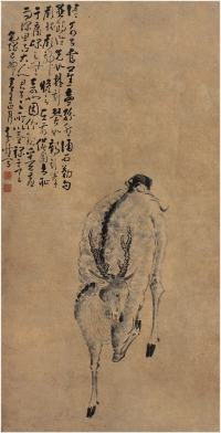 黄慎（1687～约1770）受禄图立轴