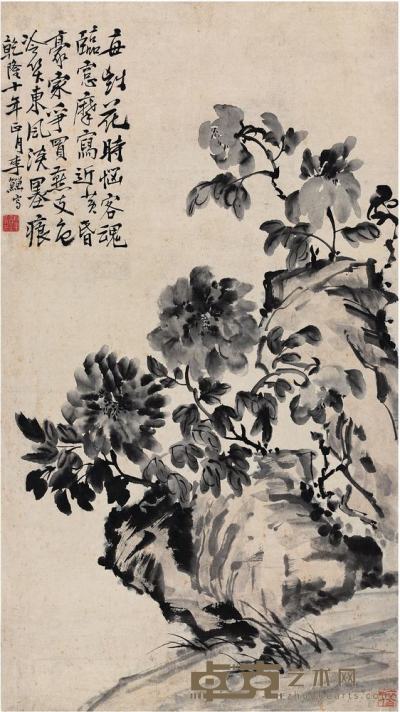 李鱓（1686～1762）牡丹图立轴 94.5×53cm?