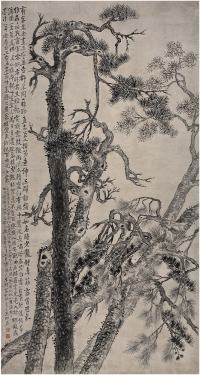 李鱓（1686～1762）五松图立轴