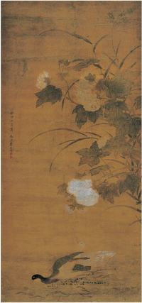 蒋廷锡（1669～1732）芙蓉鸳鸯图立轴