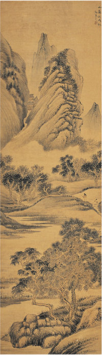 华喦（1682?1756）秋山行旅图立轴