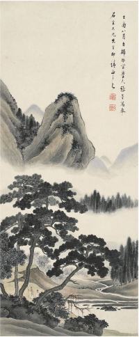 张崟（1761?1829）松溪云山图立轴