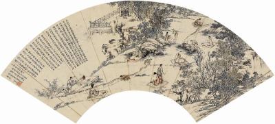 曾鲸（1564～1647）兰亭图扇页