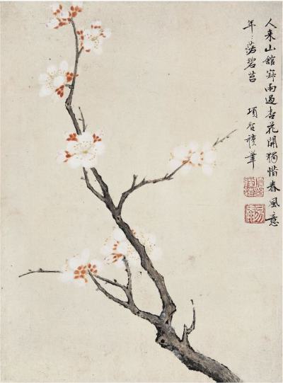 项圣谟（1597～1658）杏花图镜片