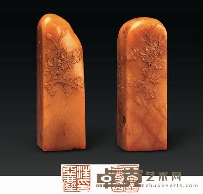 方介堪刻汪亚尘用印二方 2×2×6.4cm?2×2×6.5cm