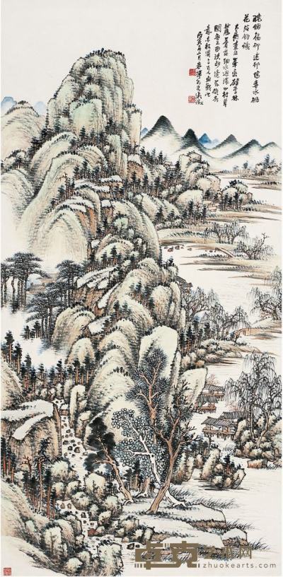 吴徵（1878～1949）春山烟柳图立轴 137.5×67.5cm  