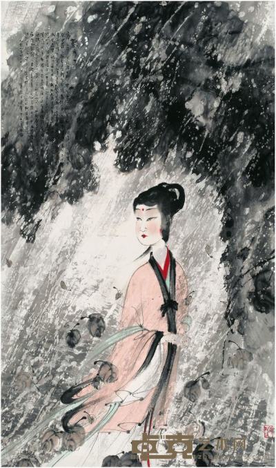傅抱石（1904～1965）湘夫人图镜片 105×62cm 