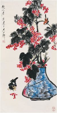 唐云（1910～1993）花鸟图画心