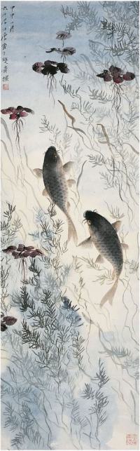唐云（1910～1993）鱼乐图立轴