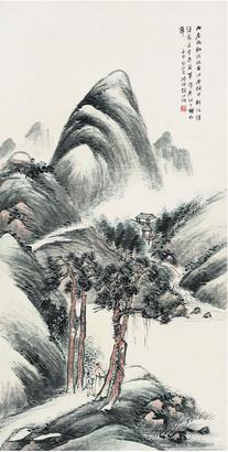 杨伯润（1837?1911） 携琴听松图镜片