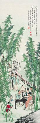 鲍月景（1890?1980）竹林七贤图立轴