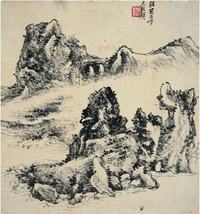 黄宾虹（1865?1955）鸡冠石图立轴