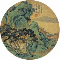 吴穀祥（1848?1903）松壑泉声图扇页