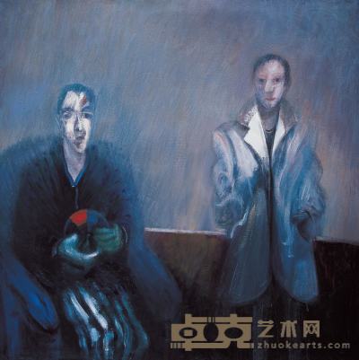 黄毅（b.1975）抱球男孩 110×110cm 