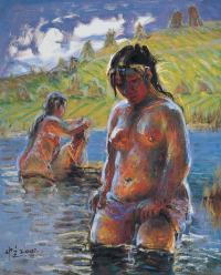 罗中立（b. 1948）阳光下的浴女