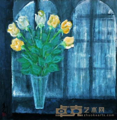 林风眠（1900～1991）黄玫瑰 69×66cm