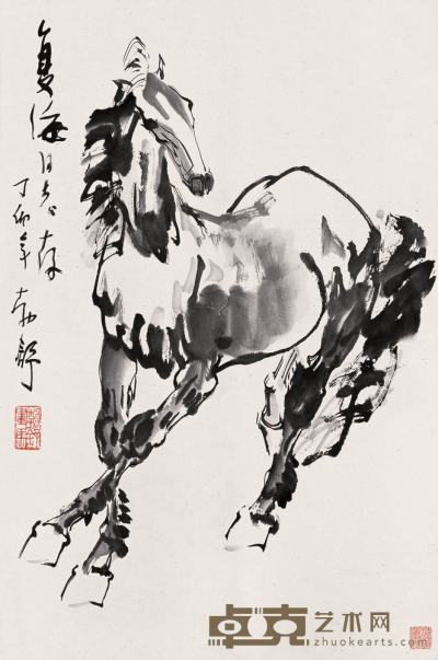 刘勃舒 1987年作 马 镜心 69×46cm