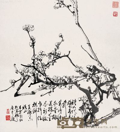 于希宁 梅花 镜心 49×44.5cm