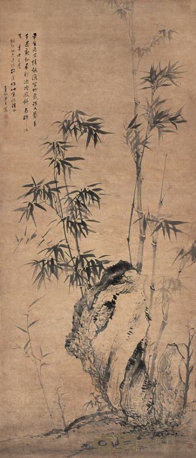 王宸 1781年作 竹石图 立轴 158×67cm
