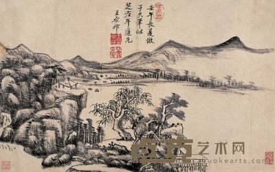 王原祁 1702年作 山水 镜心 25.5×41cm
