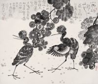 李燕 1987年作 花鸟 镜心