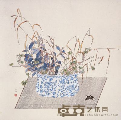 李璋 花野不知心底事 镜心 62×62cm