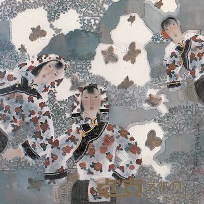 古仪 采茶图 镜心 67×65cm