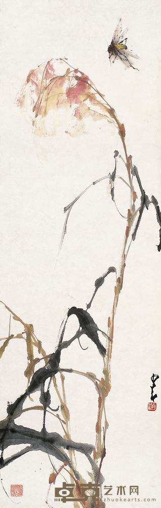 赵少昂 花卉 镜心 114×33cm