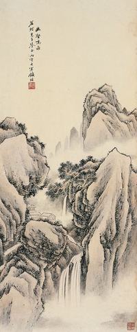 铁禅 1926年作 山水 立轴