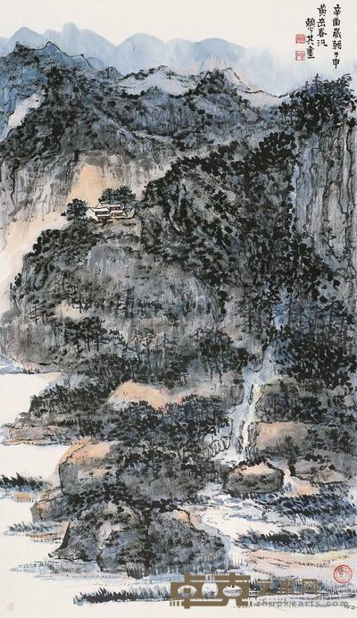赖少其 1981年作 黄岳春汛 立轴 68×39cm